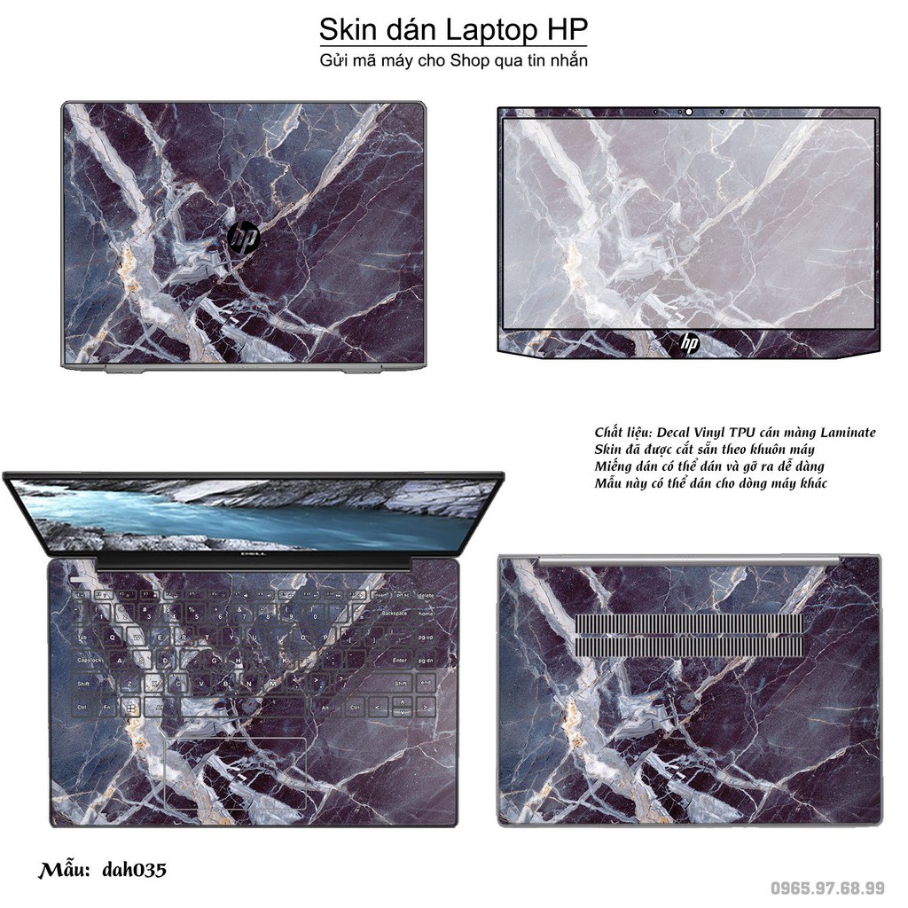 Skin dán Laptop HP in hình vân đá _nhiều mẫu 2 (inbox mã máy cho Shop)