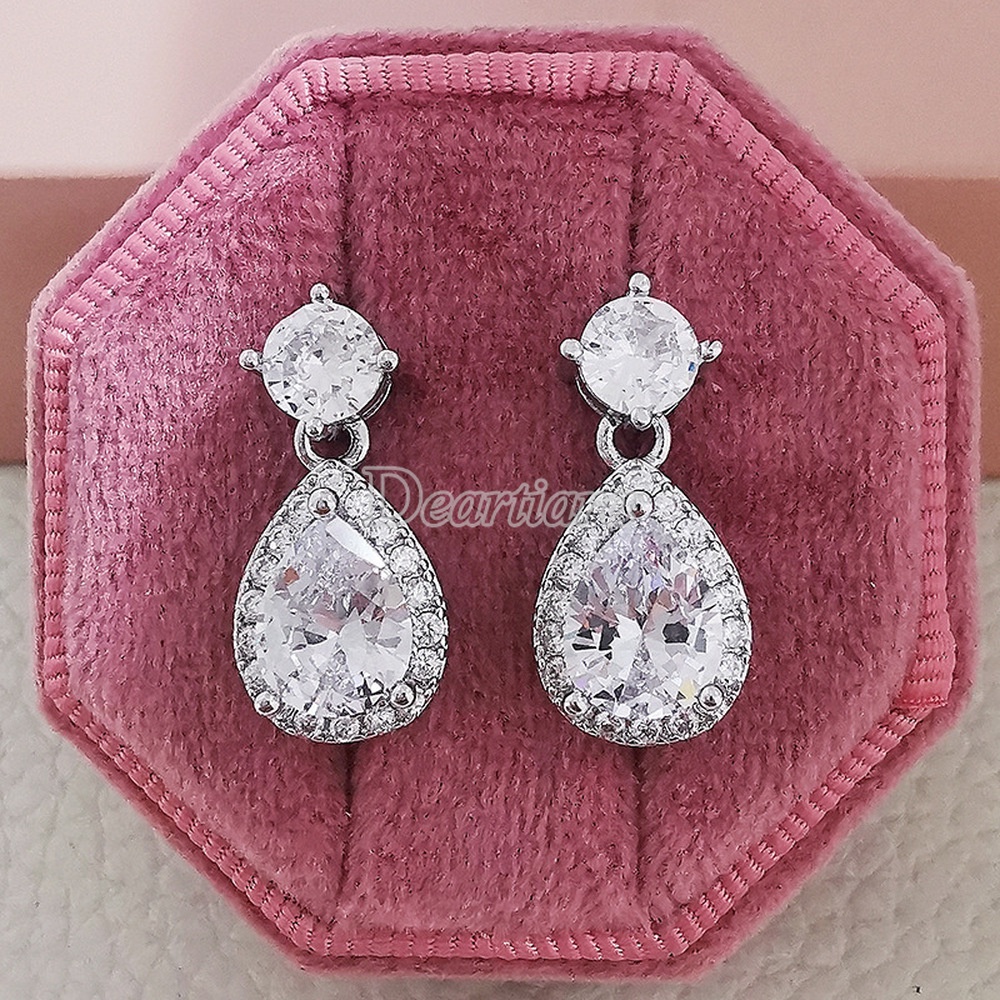 Đôi Khuyên Tai Nữ Đính Đá Lấp Lánh Thời Trang