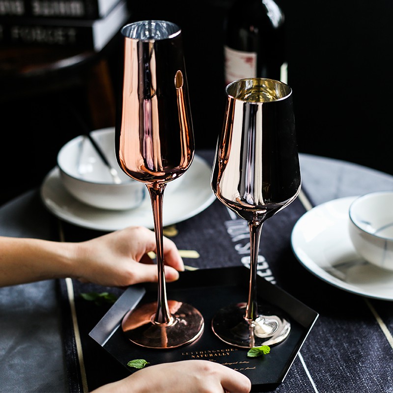 Champagne Glass - Ly Champagne mạn đồng tráng pha lê