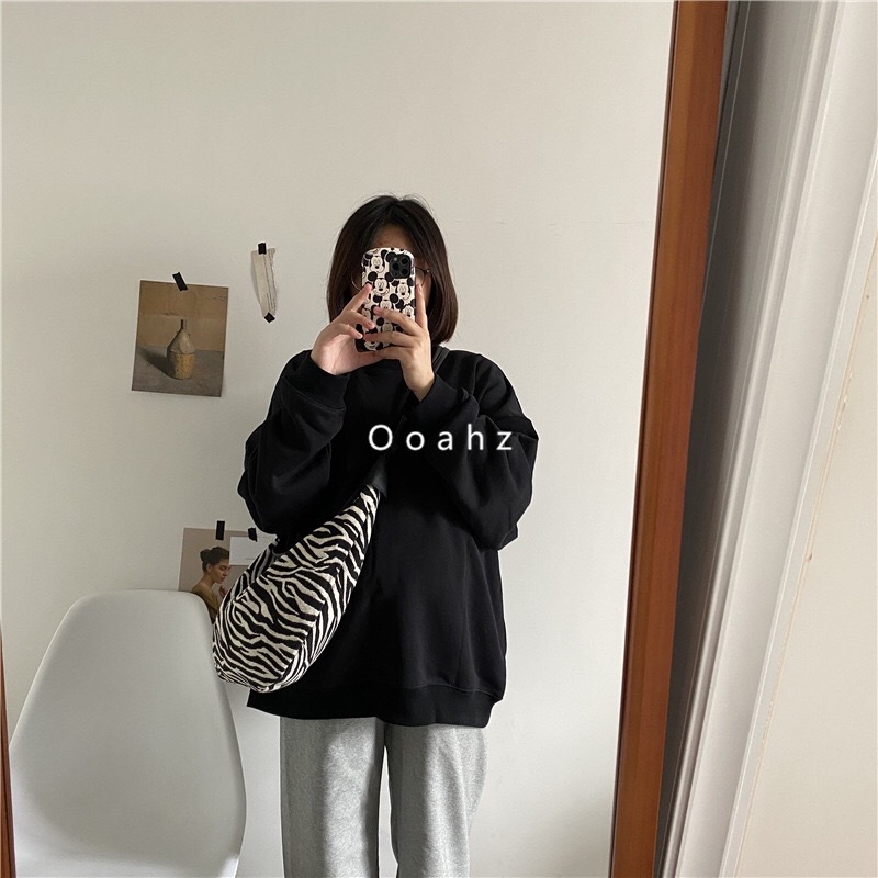 Túi Đeo Chéo Họa Tiết Ngựa Vằn Vintage Cho Nữ