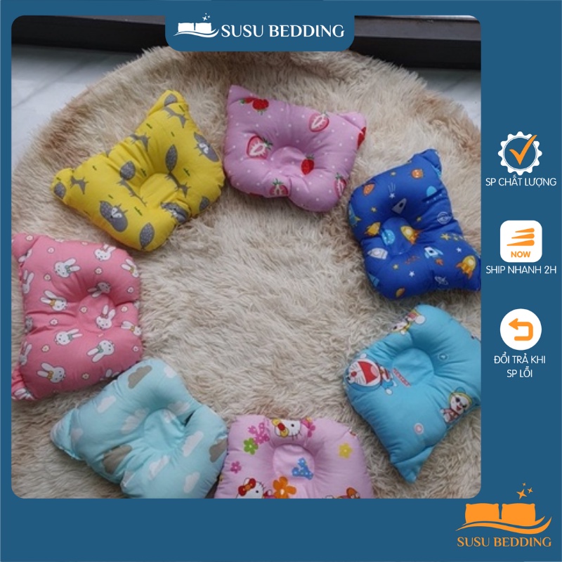 Gối chống bẹp đầu cho trẻ sơ sinh màu sắc đa dạng