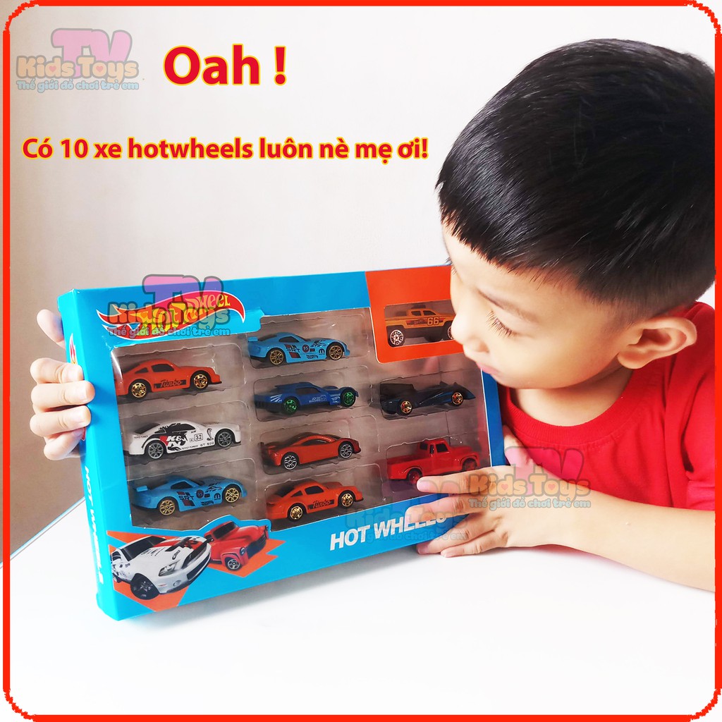 ( SIÊU HOT+ QUÀ TẶNG) Set 10 xe Đồ chơi mô hình Hotwheels nhiều màu tỉ lệ 1:64 Kidstoys TV