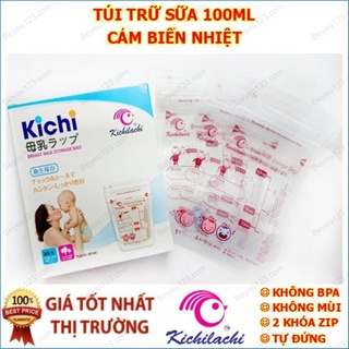 4 Hộp - combo 120 túi trữ sữa mẹ cảm ứng nhiệt 100ml KICHILACHI Kichi K30
