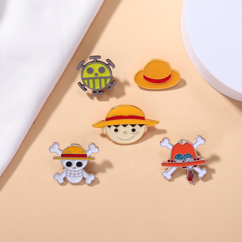 Ghim Cài Áo Hình Nón Rơm Mặt Cười Trong Phim Hoạt Hình One Piece Nhật Bản Dễ Thương