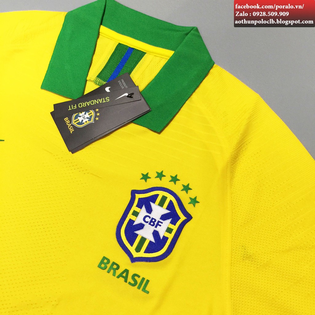 ÁO ĐẤU TUYỂN BRAZIL 2019-20 SÂN NHÀ - Mã SP : AD_BRAZIL_2019_HOME_PLAYER