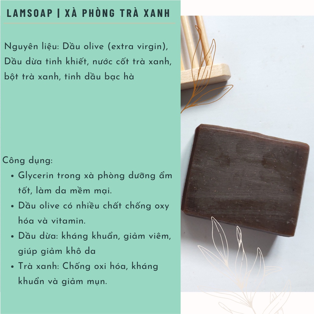 Xà phòng Handmade Trà Xanh (90-100g) - Phương pháp lạnh
