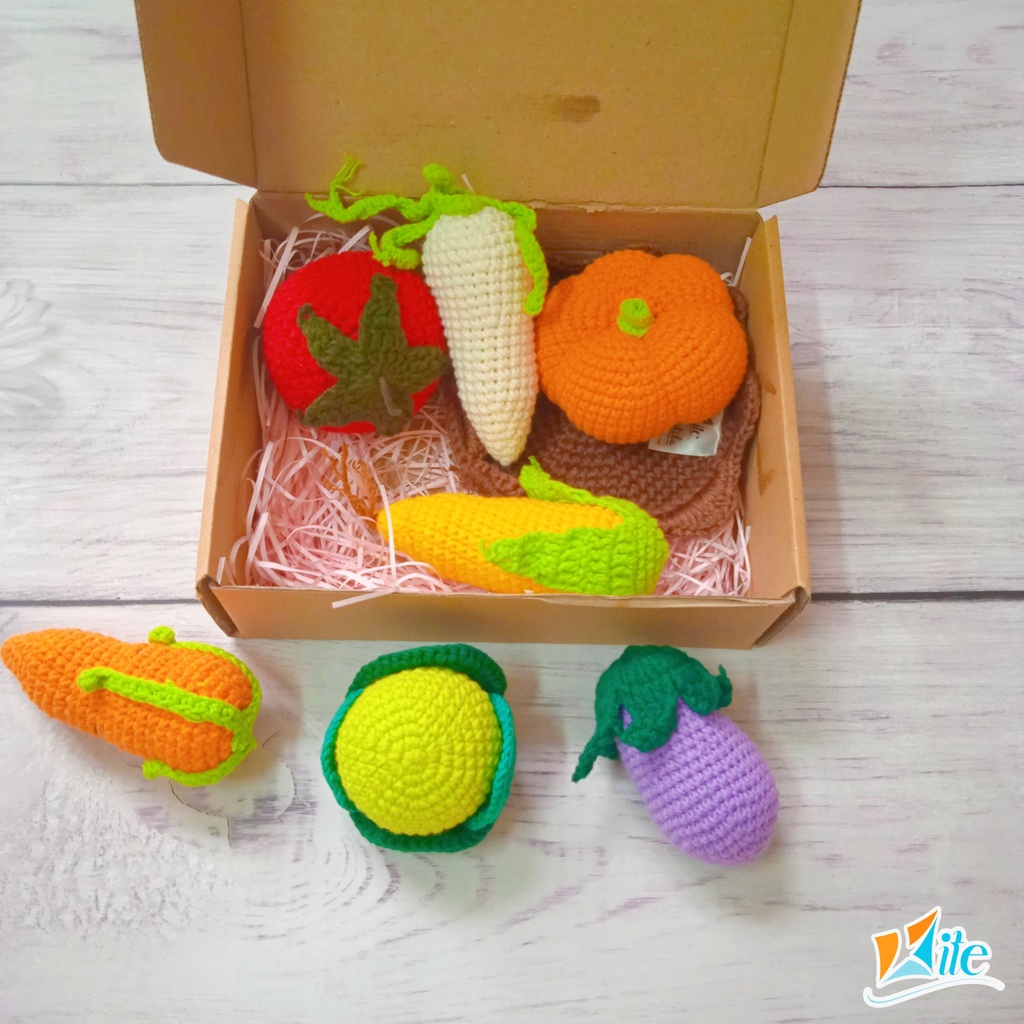SET Đồ chơi Len 5 Loại Trái Cây/ 7 Loại Rau Củ - Metis Đồ chơi cho con