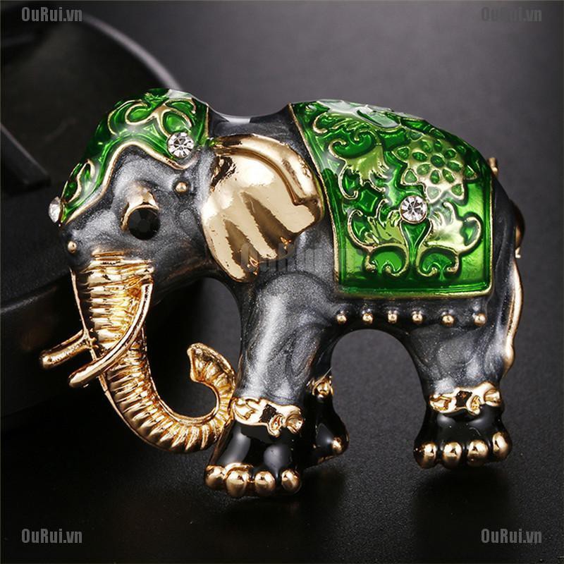 Ghim Cài Áo Hình Chú Voi Tráng Men Độc Đáo