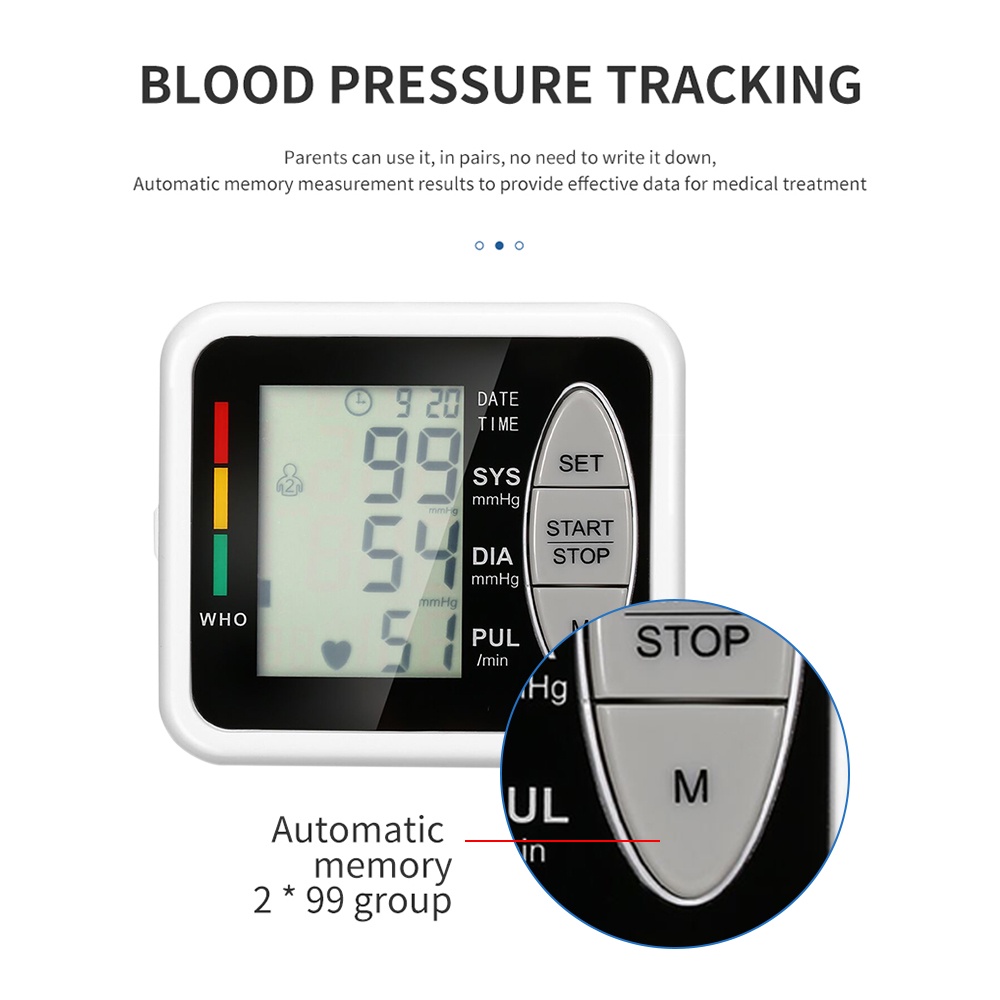 Máy Đo Huyết Áp Đeo Cổ Tay Thể Thao, Màn Hình LCD Lớn Dễ Nhìn, Chính Xác, Nhanh Chóng, Kích Thước Nhỏ Gọn