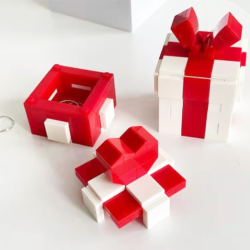 Hộp trang sức khối xây dựng hộp quà valentine món quà sinh nhật câu đố
