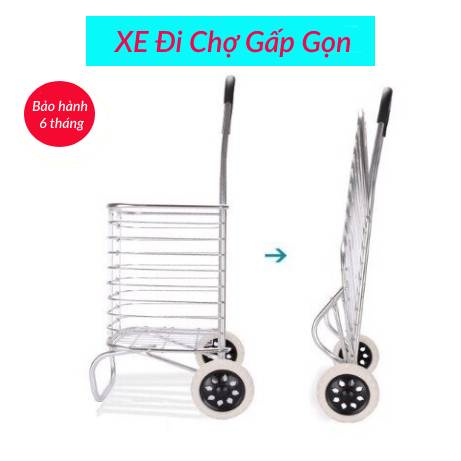 [Mã LIFEHL50K giảm 10% đơn 200K] Xe Kéo Đi Chợ, Đi Siêu Thị Có Giỏ Hàng - XDC01