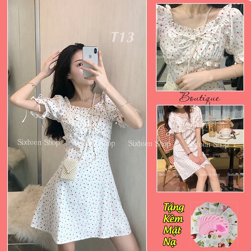 [Mã WAMT1505 giảm 10K đơn 0K] Đầm Nữ, Váy Nữ Họa Tiết Chấm Bi Phong Cách Nữ Nhẹ Nhàng Ullzang Hàn Quốc SIXTEEN