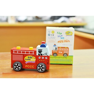 Đô chơi gỗ - Lắp ráp xe cứu hỏa chính hãng Winwintoys 61292
