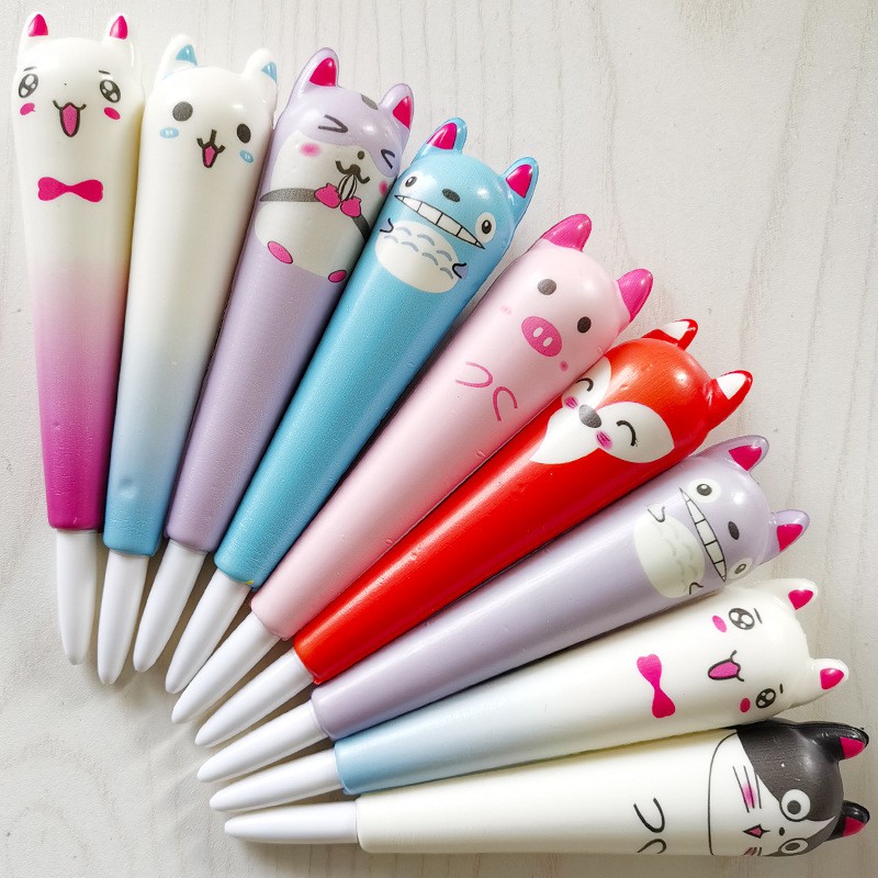 Bút nước squishy trơn hình thú mặt cười