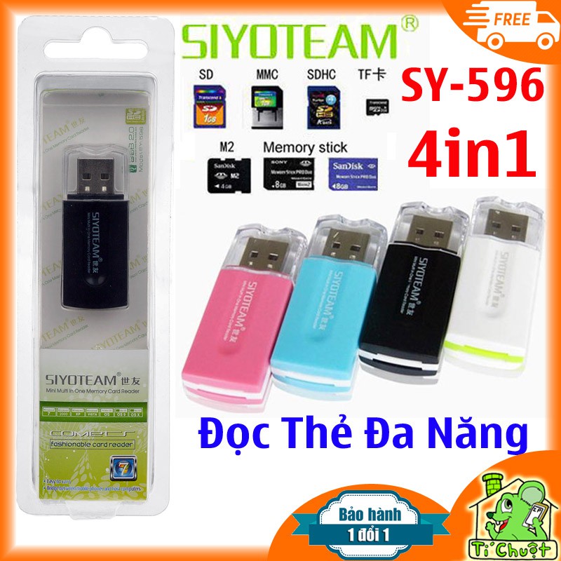 [Chính hãng SIYOTEAM] Đầu đọc thẻ nhớ All in One SY-596 4 in 1 | BigBuy360 - bigbuy360.vn