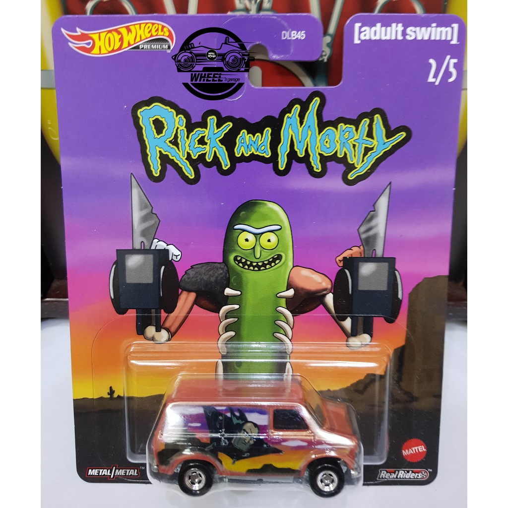 Xe mô hình đồ chơi bánh cao su Hotwheels 1:64 PREMIUM - RICK AND MORTY - Ford Transit Super Van