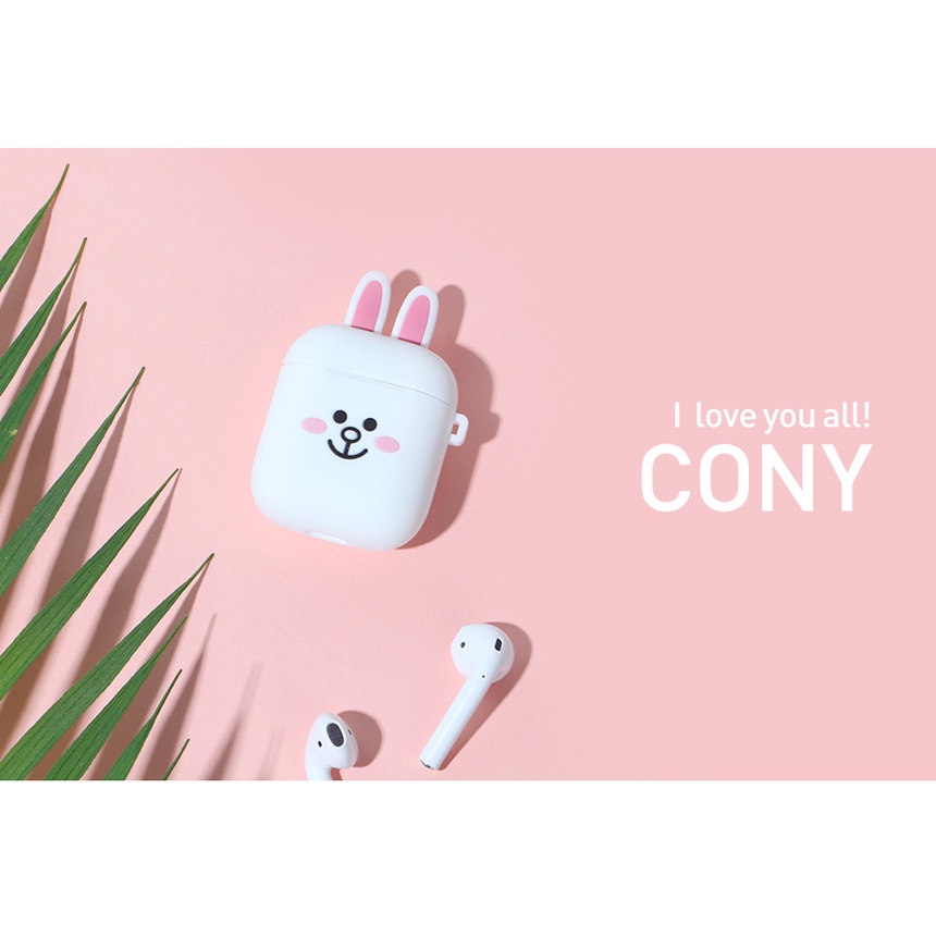 LINE FRIENDS Hộp đựng Airpods Hình khuyên loại D
