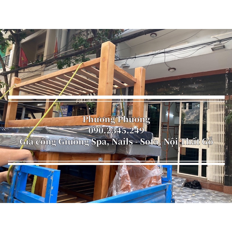 Giường Spa Massage Chân Gỗ- Giường Massage Body - Giường Gỗ Phun Xăm
