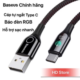 Cáp tự ngắt Type-C Smart Chip đèn báo 3 chế độ Baseus cho Samsung S8 S9 Note 8 Note 9