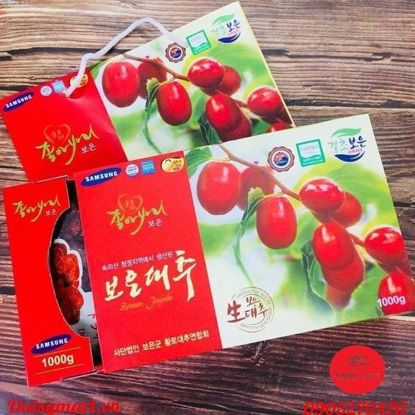 Táo đỏ sấy khô Samsung hộp 1kg