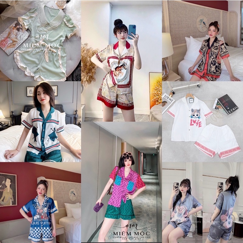 (MẪU ĐÙI HOT) Bộ Lụa Latin Quần Đùi Thiết Kế Cao CấpBộ Pyjama Mặc Nhà Cộc Đùi Siêu Mát Mịn Sang Chảnh( Ảnh Video thật)