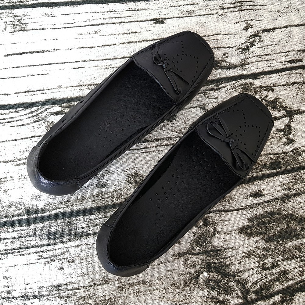 Giày Đế Bằng Giày Búp Bê Nữ Da Bò Thật Mềm Mại Evelynv GB3416