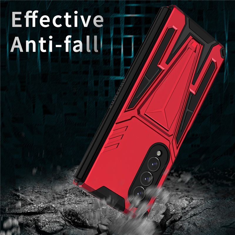 Ốp điện thoại dạng giáp chống rơi có giá đỡ nam châm hình chữ V cho Samsung Galaxy Z Fold 3 / Z Flip 3