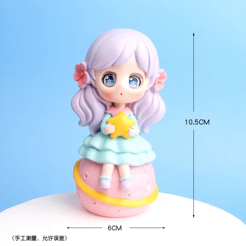 búp bê trang trí bánh kem [FREESHIP] tượng bé ngồi trăng sao dễ thương