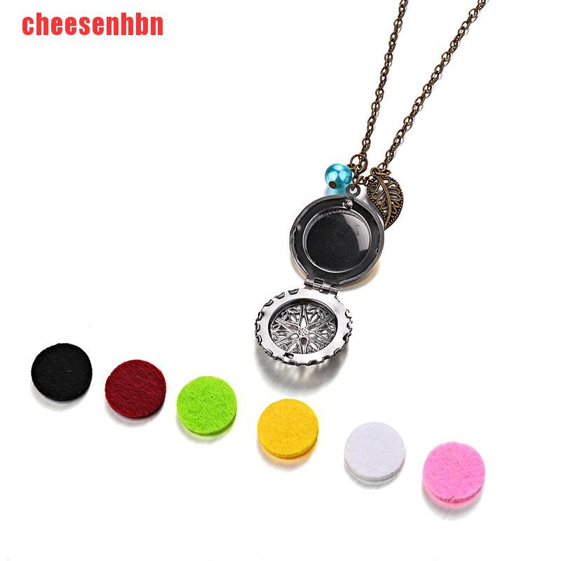 [cheesenhbn]Dull 6Pads Locket Necklace Fragrance Aromatherapy Essential Oil Diffuser Pendant