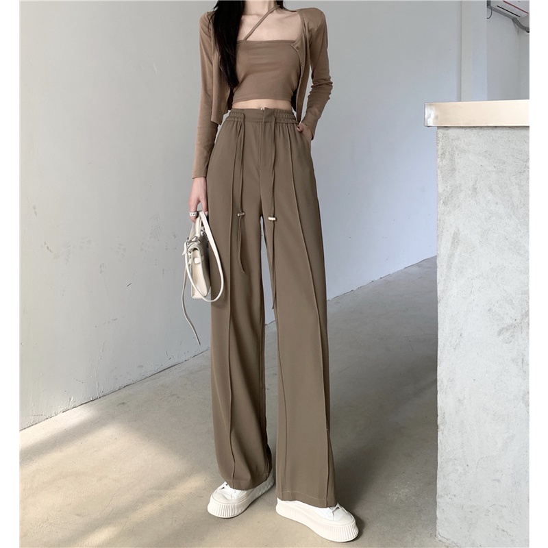 Quần ống rộng nữ thiếu kế bo chun eo  cực xinh 889