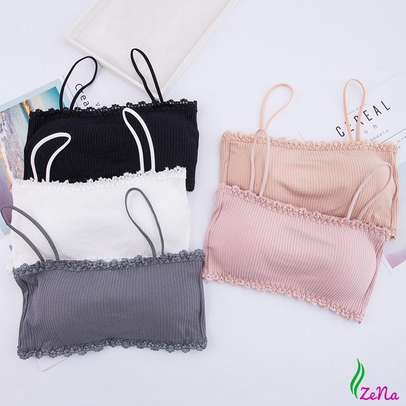 Áo bra gân tăm 2 dây cotton siêu xịn co dãn ZE038 | BigBuy360 - bigbuy360.vn