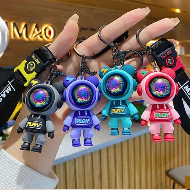 Móc khóa hình phi hành gia hoạt hình dễ thương tiện dụng