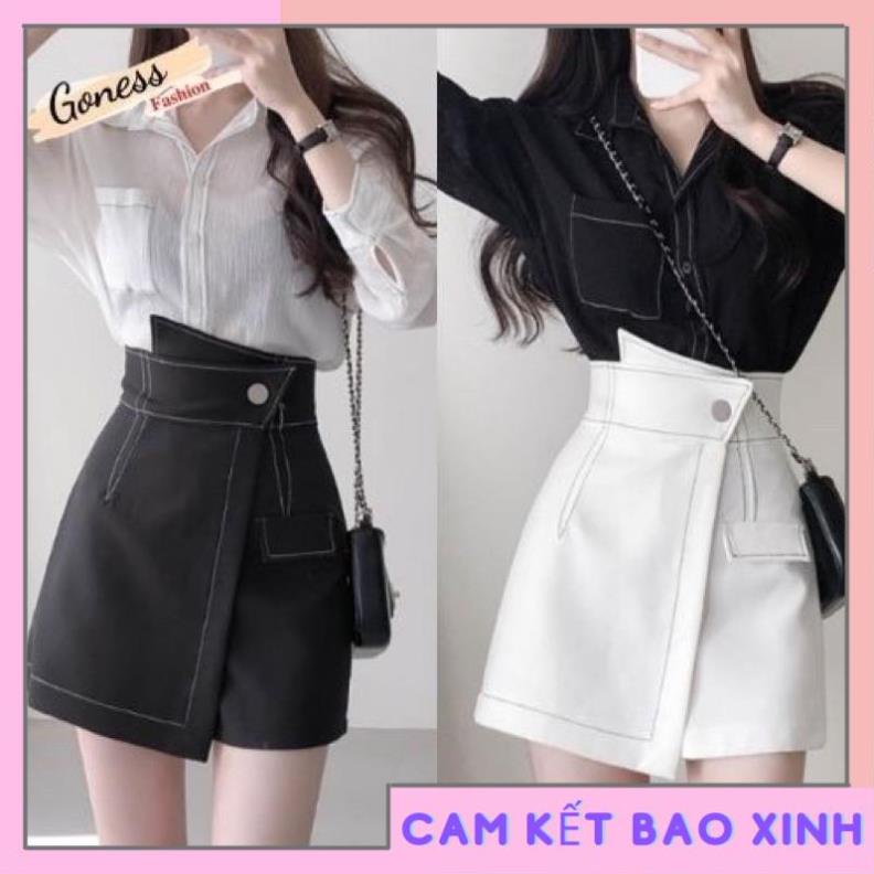 CHÂN VÁY LƯNG CAO VIỀN CHỈ NỔI TÔN DÁNG EO ẢNH THẬT VV1 [Hàng Siêu Cấp]