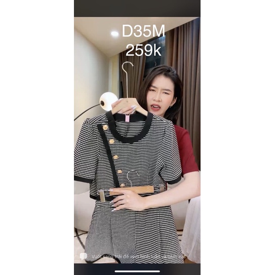Set áo croptop quần short caro D35S Loan Lâm