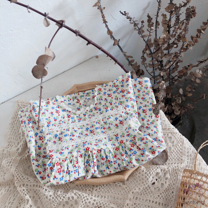 Đầm Xòe Tay Phồng In Hoa Cho Bé