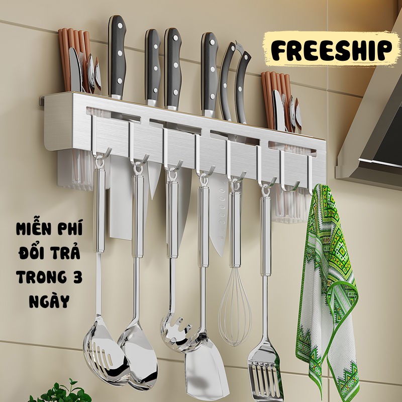 Giá Treo Đồ Đa Năng,Giá Cài Dao, Kéo, Đồ Dùng Nhà Bếp Đa Năng Bằng Inox Không Gỉ IKA.HOME