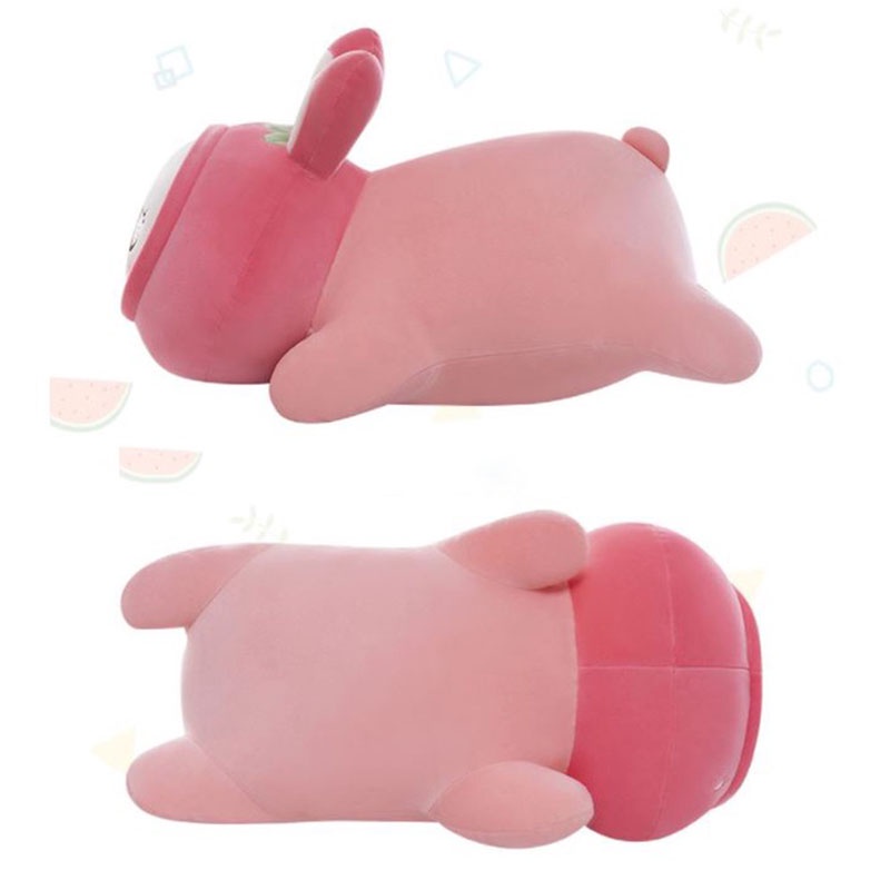 Gấu bông thỏ nằm siêu cute đáng yêu , thỏ hồng đồ chơi cho bé kich thước 40 cm - SANBEO.VN