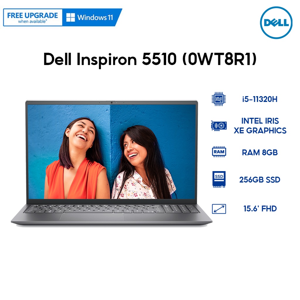 Laptop Dell Inspiron 5510 (0WT8R1) (i5-11300H | 8GB | 256GB | Intel Iris Xe Graphics | 15.6' FHD | Win 10 | Office)