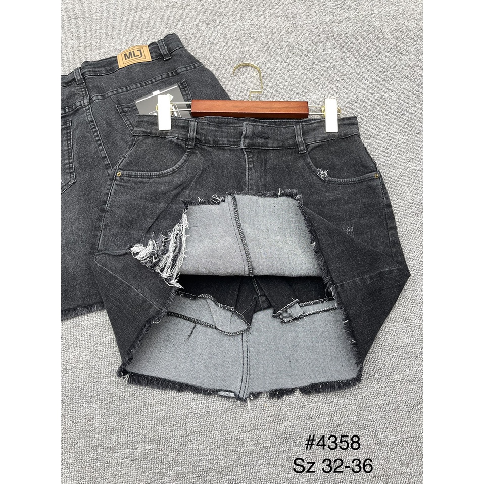 [60-90kg] Quần váy jean BIGSIZE lưng cao phom A, ngắn trên gối bên trong có quần short, co dãn mạnh 4358 MoliJeans MLJ