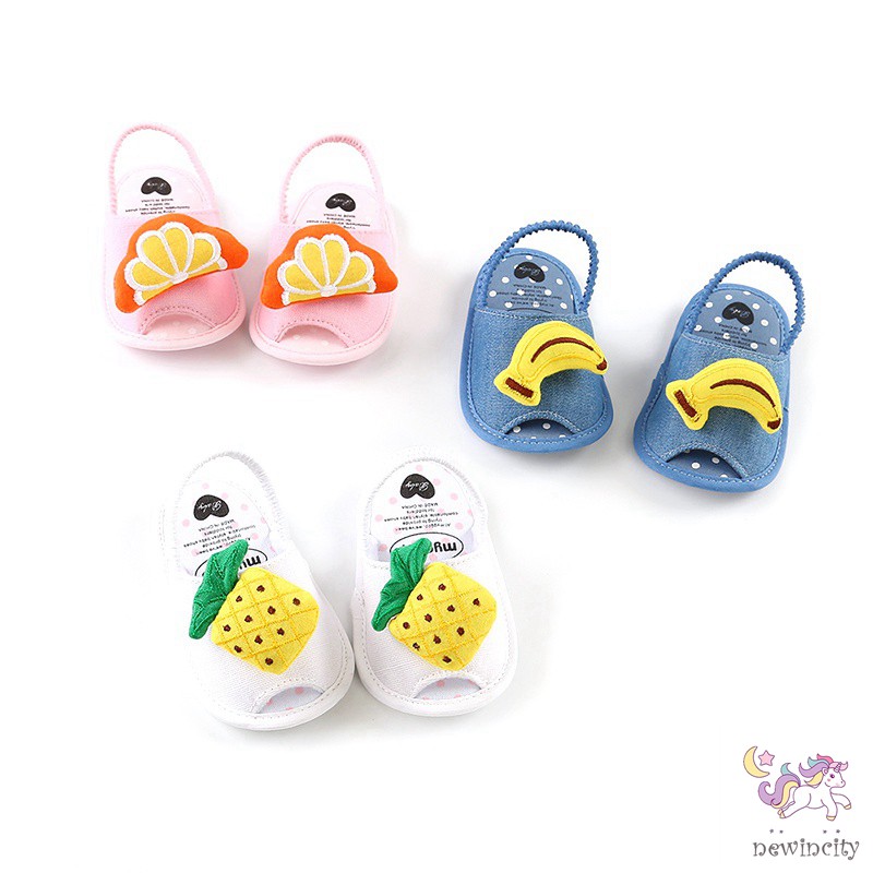 Giày sandal đế mềm họa tiết trái cây xinh xắn cho bé
