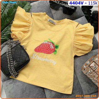 Áo thun bé gái hoạ tiết dâu tây cực cute và xinh xắn - 4404