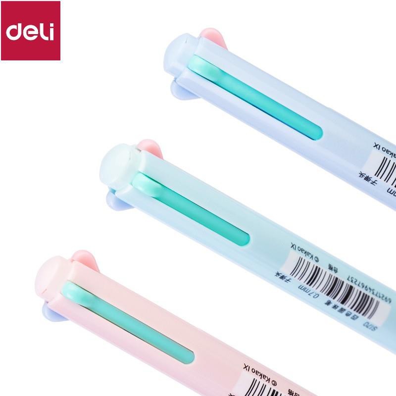 Bút bi dầu nhiều màu Kakao Friends Deli – 4 màu ngòi - S170-KM-01 [Deli]