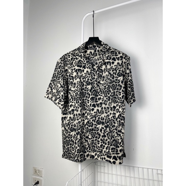 Áo sơ mi cộc tay unisex form rộng họa tiết BÁO XÁM MỚI cho nam nữ | DUYHI | Ảnh thật