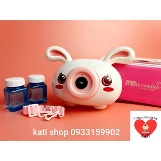 Máy ảnh thỏ cute thổi bong bóng