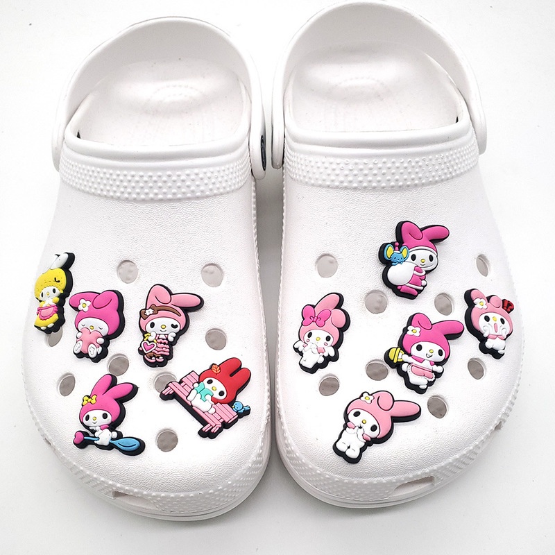 Khóa Cài Giày Crocs Bằng Cao Su PVC Mềm Hình Hoa Trang Trí Cho Giày Jibbitz Melody Series