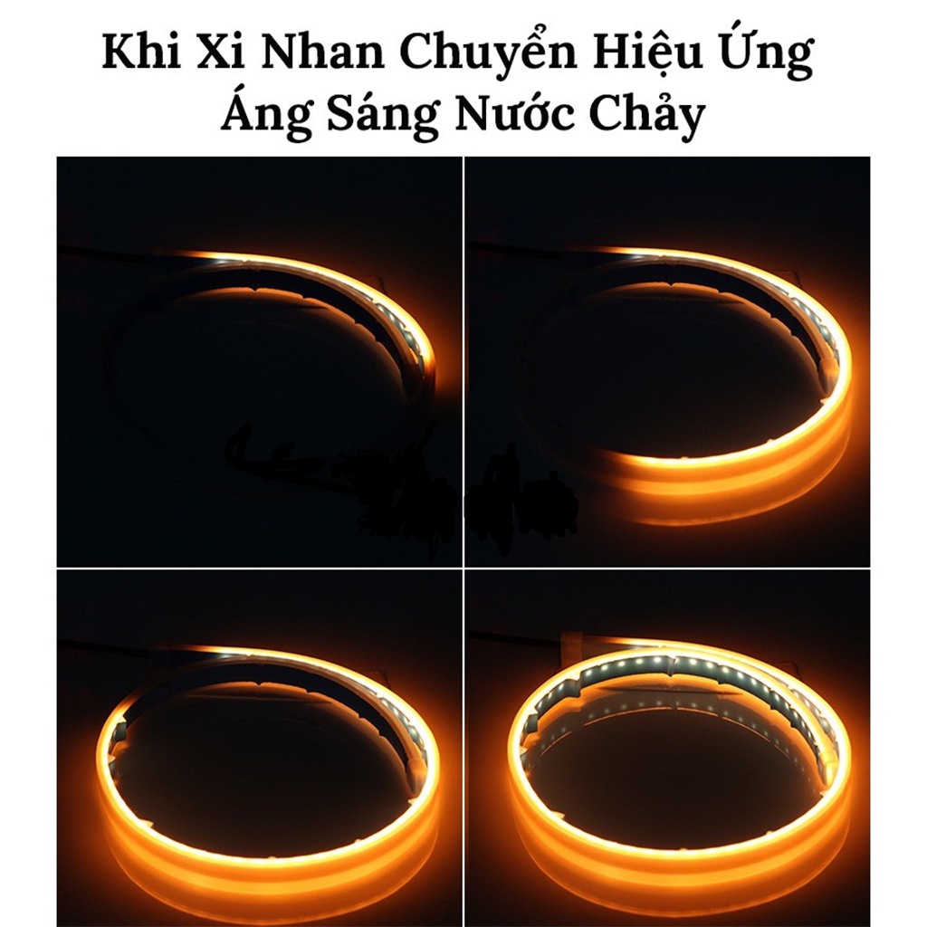 Bộ 2 Dải Đèn Led TRUNGDUCVN - Mí Led Silicon Chống Nước Tích Hợp Xi Nhan Đuổi Cho Ô Tô, Xe Máy