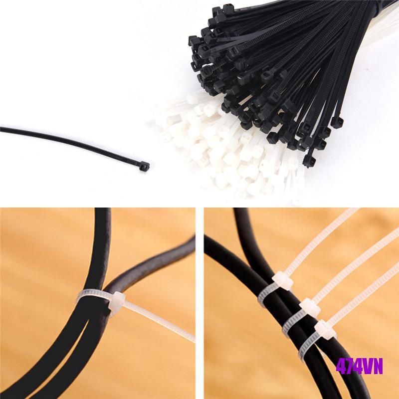 Bộ 100 Dây Rút Nhựa Nylon Buộc Dây Cáp Tiện Dụng