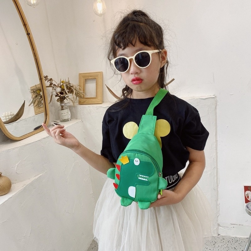 Túi Đeo Chéo Ngực Hình Khủng Long Dễ Thương Cho Bé
