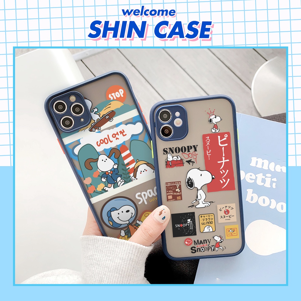 Ốp lưng iphone Snoopy nhám viền nổi cong 6/6plus/6s/6splus/7/7plus/8/8plus/x/xr/xs/11/12/13/pro/max/plus/promax