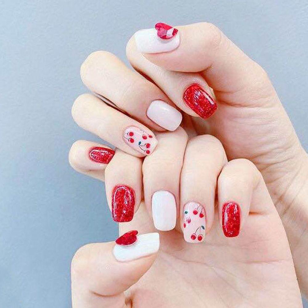 Miếng Dán Trang Trí Móng Tay Tự Dính Họa Tiết Trái Cây Dập Nổi 3D Kiểu Nhật Bản